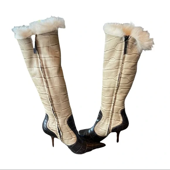 Vicini Fur Lined Embossed Boots - Picture 5 of 11